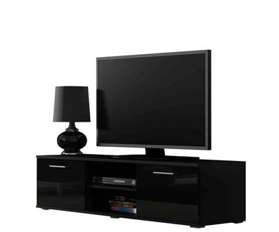 Fernsehschrank Soho S-4 modernes Wohnzimmer Schwarz / Hochglanz