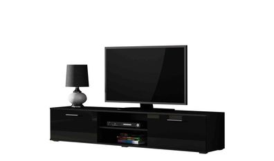 Fernsehschrank Soho S-3 modernes Wohnzimmer Schwarz / Hochglanz