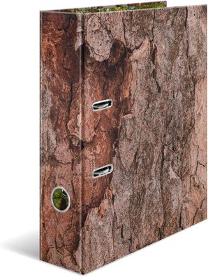 HERMA 19653 Ordner A4 Natur Holz, 7 cm breit, Motiv Aktenordner aus Pappe mit Innendr