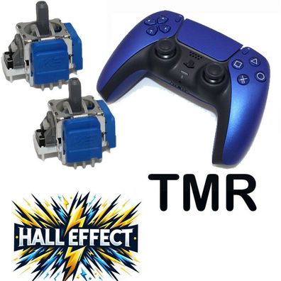 DualSense Wireless-Controller Cobald Blue Sony + Hall Effekt TMR Blau Analog Stick