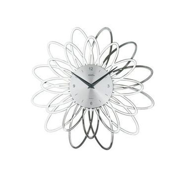 AMS W9362 Wanduhr mit floralem Design und Kunststoffgehäuse