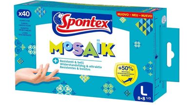 Spontex Mosaik Einmalhandschuhe aus Nitril latexfrei ungepudert