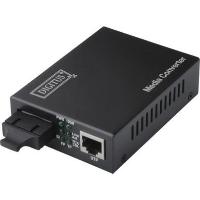 Fast Ethernet Medienkonverter RJ-45 auf SC-Duplex (schwarz)