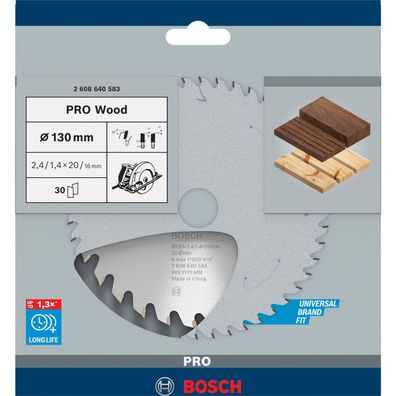 Kreissägeblatt Optiline Wood, Ø 130mm, 30Z (Bohrung 20mm, für Handkreissägen)