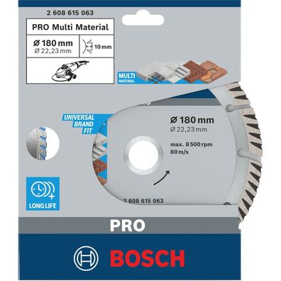 PRO Multi Material Diamanttrennscheibe 180   22,23  m - 2608615063