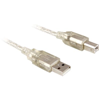 Delock DELOCK USB Kabel A -> B St/St 0.50m transparent