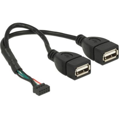 Delock DELOCK USB Kabel Pinheader 10Pin -> 2x A Bu/Bu 0.15m