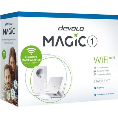 Magic 1 WiFi 2-1-2 Starter Kit mini, Powerline + WLAN (2 Adapter)