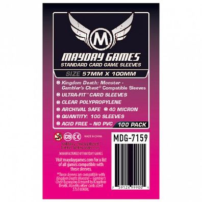 Standard Kingdom Death Gamblers Chest Compatible Sleeves (100 Stück) 57x100mm - 7159