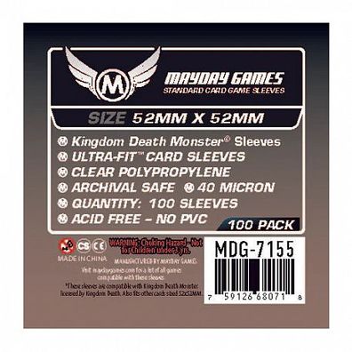 Standard Kingdom Death Monster Sleeves (100 Stück) 52x52mm - 7155 - Kartenhüllen