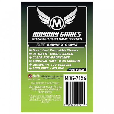 Standard North Sea Compatible Sleeves (100 Stück) 54x86mm - 7156 - Kartenhüllen