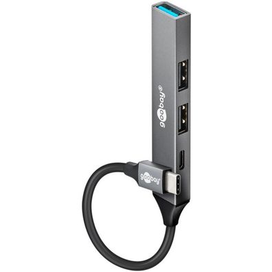 Goobay Slim 4-Port Usb-Hub, Usb-C Auf Usb-C/Usb-A, Usb 3.2