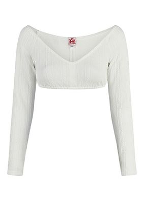 Dirndlbluse Geras Langarm weiß