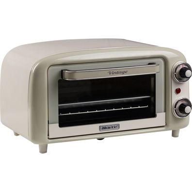 Mini-Backofen Vintage Beige (Weiß/Hellgrün, 800 Watt, 10 Liter)
