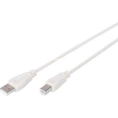 Digitus USB 2.0 Anschlusskabel Typ A -B St/St 1.8m beige