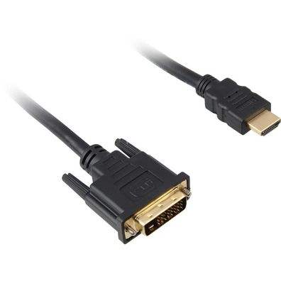 Adapterkabel HDMI > DVI-D (24 + 1) (schwarz, 1 Meter)