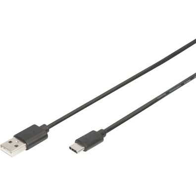 Digitus USB-Kabel Typ C -> Typ A 1m schwarz