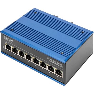 Digitus Switch Ind. 8-Port Gigabit Unmanaged blau