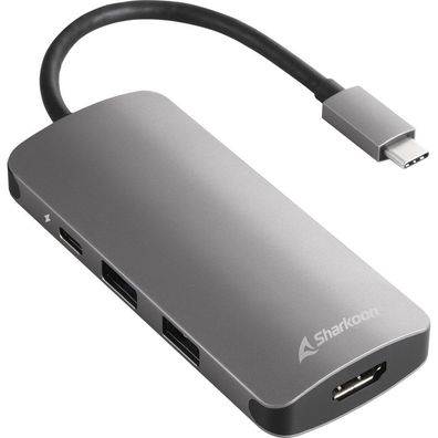 Sharkoon Sharkoon Multiport Adapter USB 3.0 Type C dunkel grau