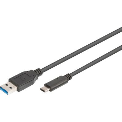 Digitus USB Type-C Anschlusskabel, 1m, schwarz