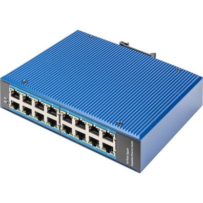 Digitus Switch Ind. 16-Port Gigabit Unmanaged blau