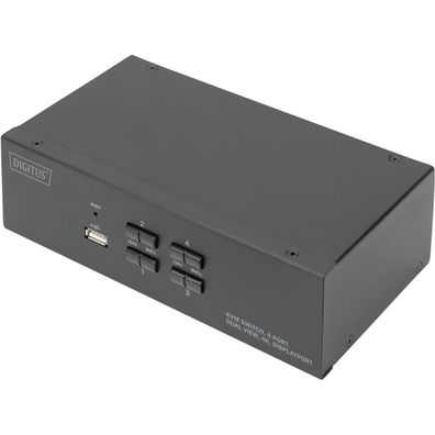 Digitus KVM Switch, 4-Port, Dual Display, 4K, DisplayPort
