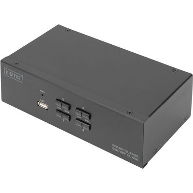 Digitus KVM Switch 4-Port 4K30Hz 2xHDMI 2xUSBA 2x3,5mKlinke