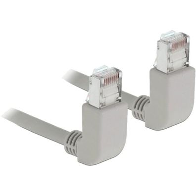 Delock DELOCK Netzwerkkabel RJ45 Cat.6A S/FTP oben / oben gewinkelt
