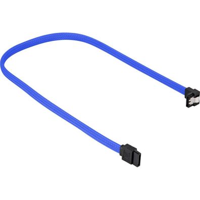 Sata III Kabel 90° sleeve (blau, 30 cm)