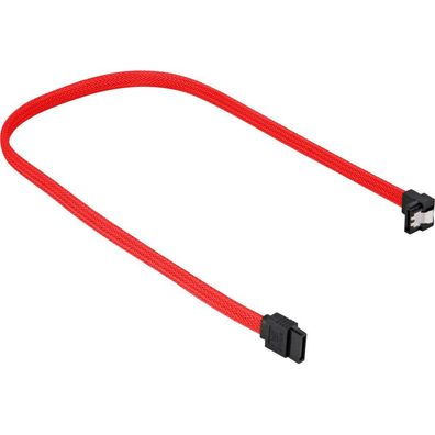 Sata III Kabel 90° sleeve (rot, 45 cm)