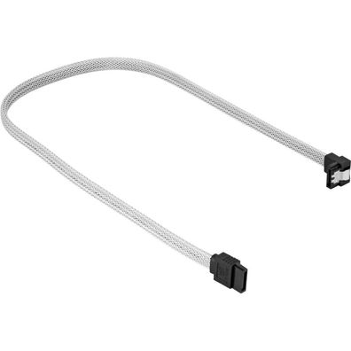 Sata III Kabel 90° sleeve (weiß, 60 cm)