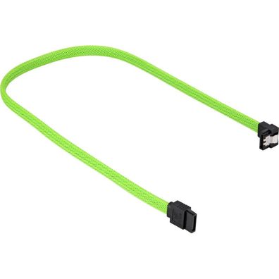 Sata III Kabel 90° sleeve (grün, 60 cm)