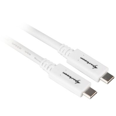 USB 3.2 Gen 2 Kabel, USB-C Stecker > USB-C Stecker (weiß, 0,5 Meter)