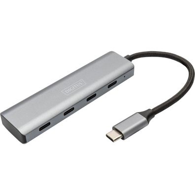 Digitus USB-C 4 Port HUB Alumin. Gehaeuse 4xUSB-C 3.1 Gen1,5Gbps