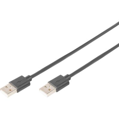 Digitus USB 2.0 Anschlusskabel Typ A -A, St/St, 1.8m, sw