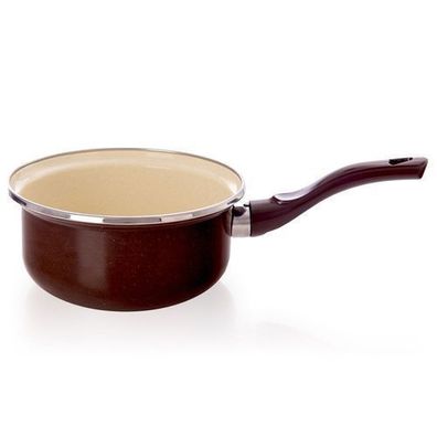 Brauner emaillierter Kochtopf, 16 cm, 1 l