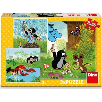 DINO Puzzle Maulwurf und Höschen 3x55 Teile