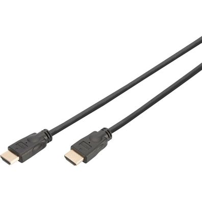 Digitus HDMI-Kabel A->A Ethernet St/St 5.0m schwarz gold