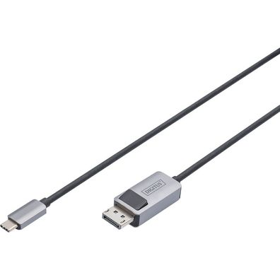 Digitus USB Typ C / DisplayPort Bidirektional Alu, schwarz 1m