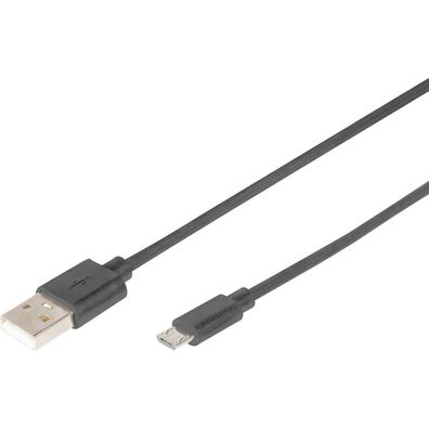 Digitus USB 2.0 Anschlusskabel Typ A -mikro B St/St 1,8m, sw