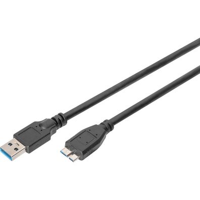 Digitus USB 3.0 Anschlusskabel Typ A -mikro B St/St 1.0m, sw