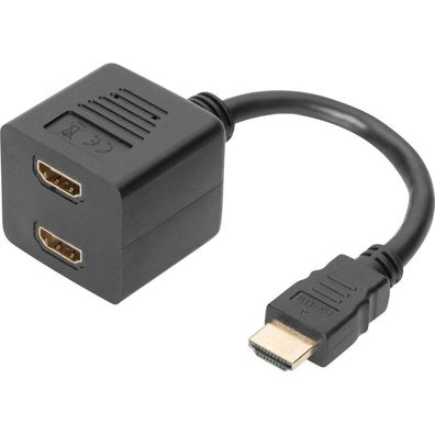 Digitus HDMI Y-Verteilerkabel, 0,2m, gold-schwarz