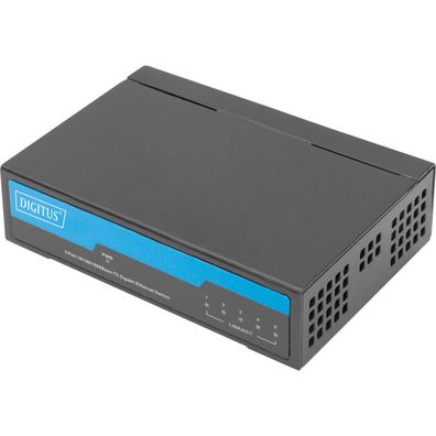 Digitus Switch 5-Port, Gigabit, Unmanaged Metallgehäuse schw