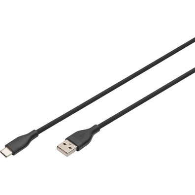 Digitus USB 2.0 Anschlusskabel Typ C -A Silikon St/St 2m, s