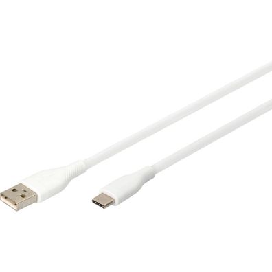 Digitus USB 2.0 Anschlusskabel Typ C -A Silikon St/St 2m, w