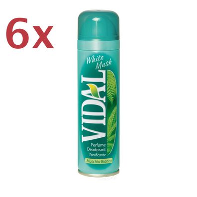VIDAL white musk Weißer Moschus deo 6 x 150 ml