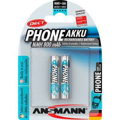 800mAh DECT (silber, 2x AAA (Micro))