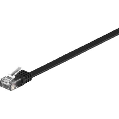 Patchkabel RJ45 Stecker > RJ45 Stecker CAT.6 U/UTP (schwarz, 7 Meter, Flachkabel)