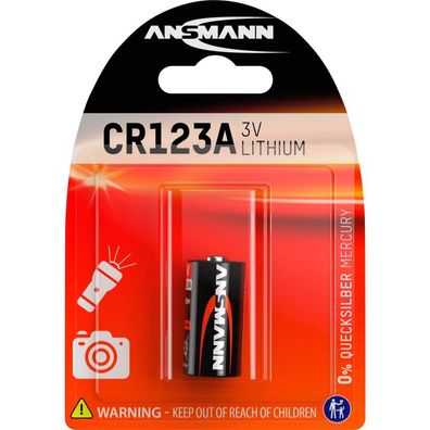 Lithium Batterie CR123A/CR17335 (1 Stück, CR123A)