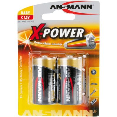 2 Ansmann Batterien X-POWER Baby C 1,5 V